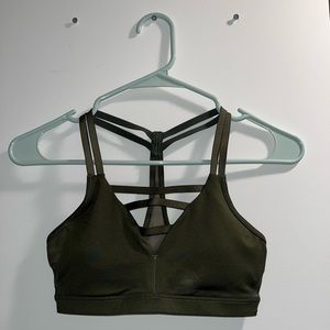 Victoria’s Secret racerback sports bra - army green, size small